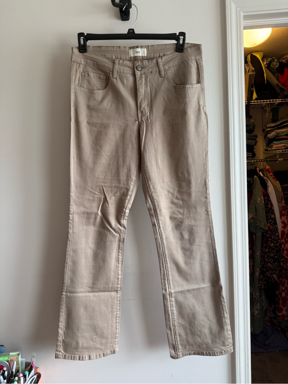 BKE Taupe Straight-Leg Pants